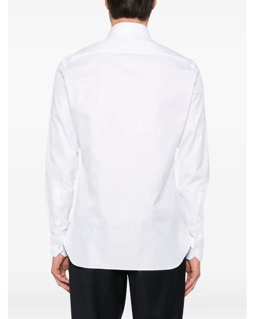 Zegna White Spread-Collar Button-Down Shirt for men