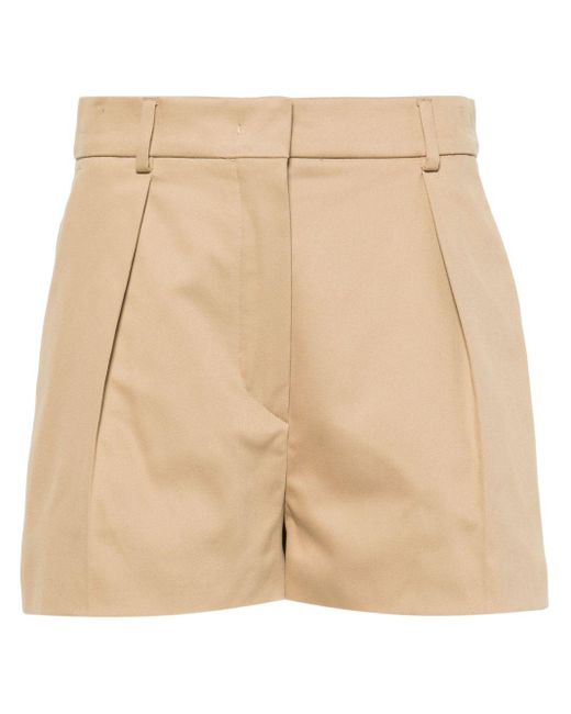 Sportmax Natural Inverted-pleat Shorts