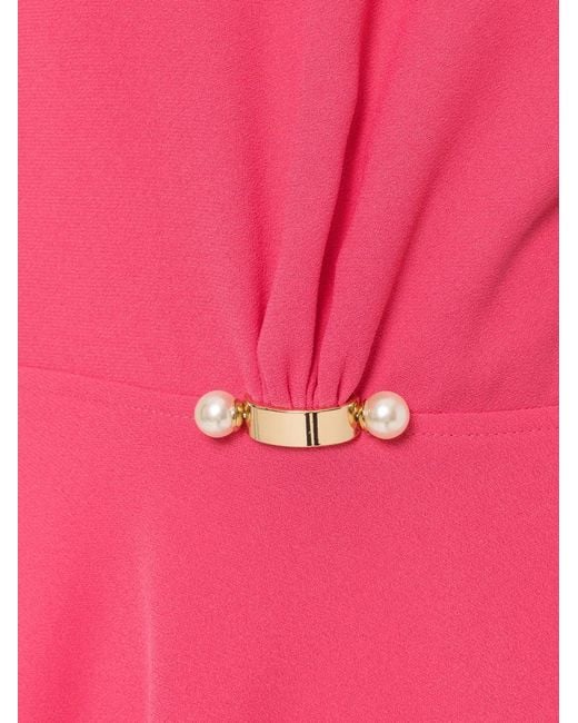 Nissa Pink Crepe Midi Dress