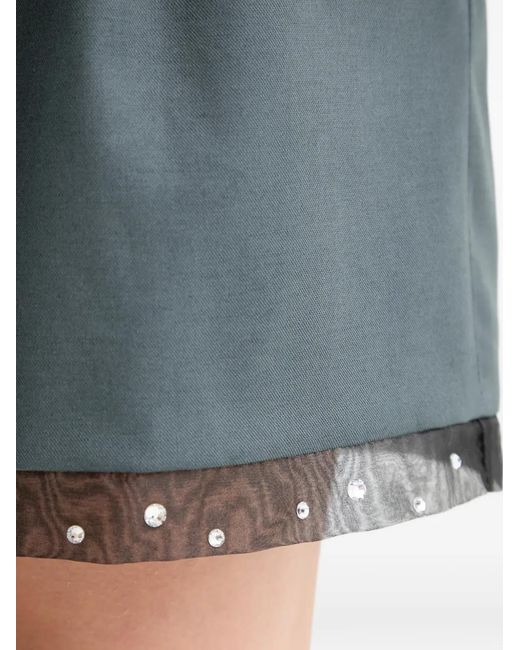 IRO Blue Solenna Pleated Embellished Shorts