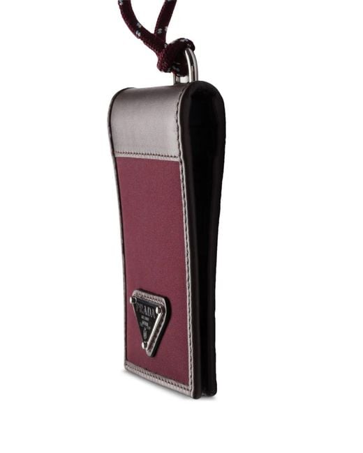 Prada Purple Speedrock Triangle-Logo Card Holder for men