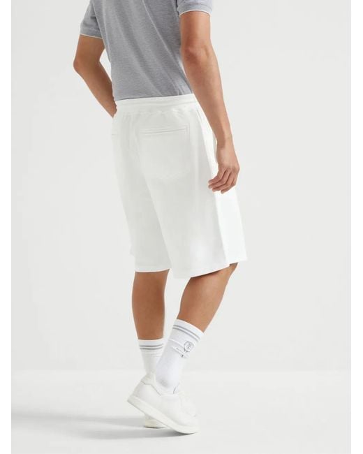 Brunello Cucinelli White Cargo-pockets Shorts for men