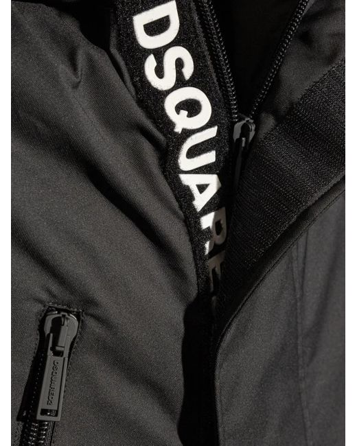 DSquared² Black Techno Down Parka Kaban for men