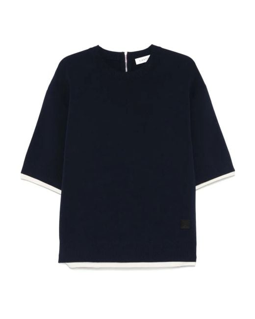 Lanvin Blue Two-Layer T-Shirt for men