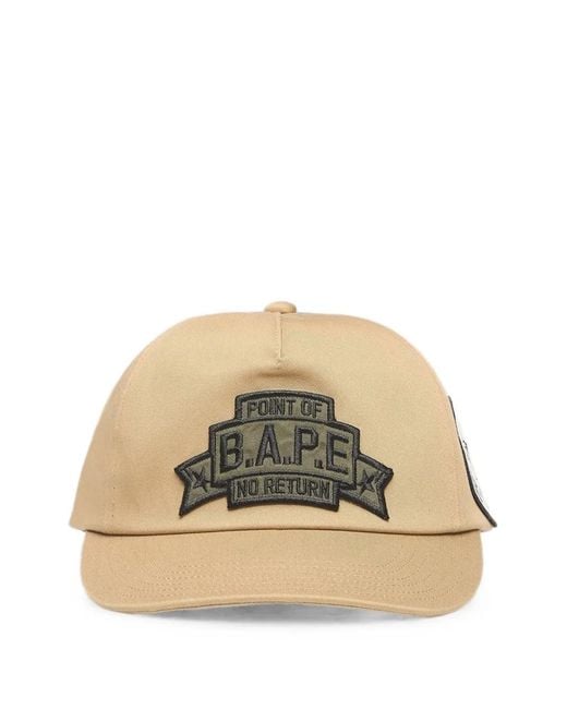 A Bathing Ape Natural Logo-Patch Baseball Cap
