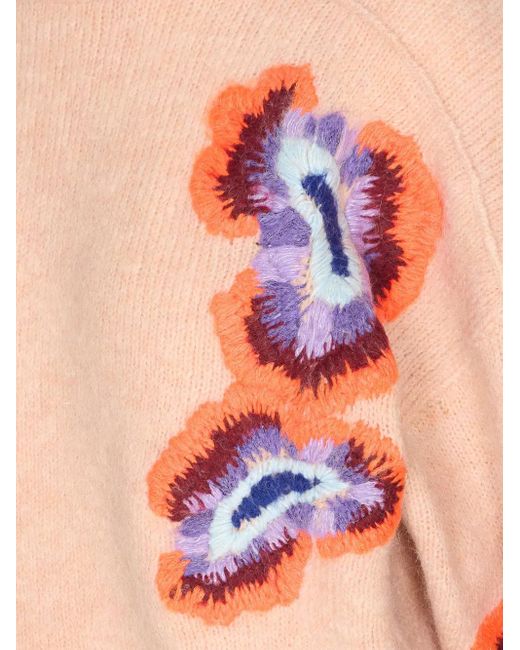 Essentiel Antwerp Pink Bestickter Pullover