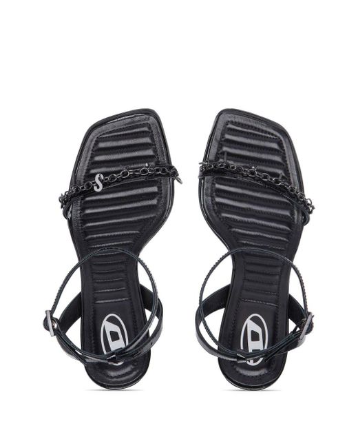 DIESEL Black D-vina 90mm Patent-leather Sandals