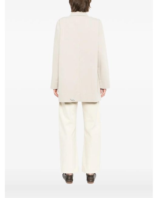 Eileen Fisher White Single-Breasted Coat