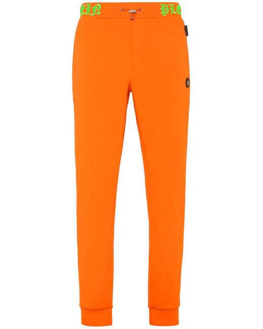 Philipp Plein Skull And Bones Jogginghose Mit Logo-Bund in Orange für Herren