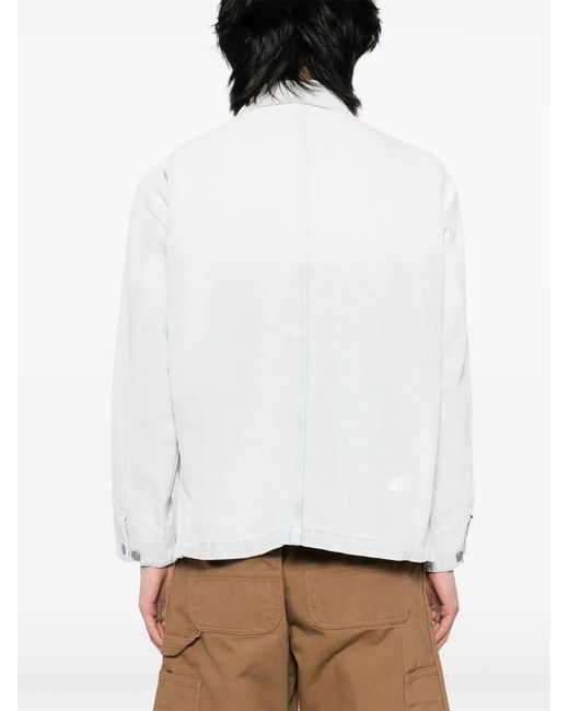 Joshua Sanders White Logo-Patch Denim Jacket for men