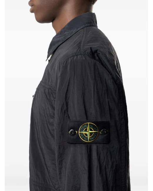 Stone Island Black Zip Shirt Jacket for men