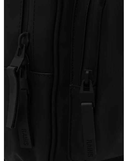 Rains Black Front-Zip Backpack