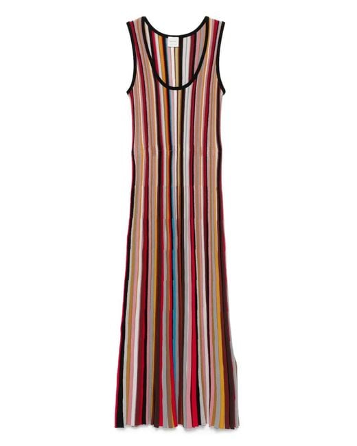 Paul Smith Purple Striped Ribbed Knit Dress