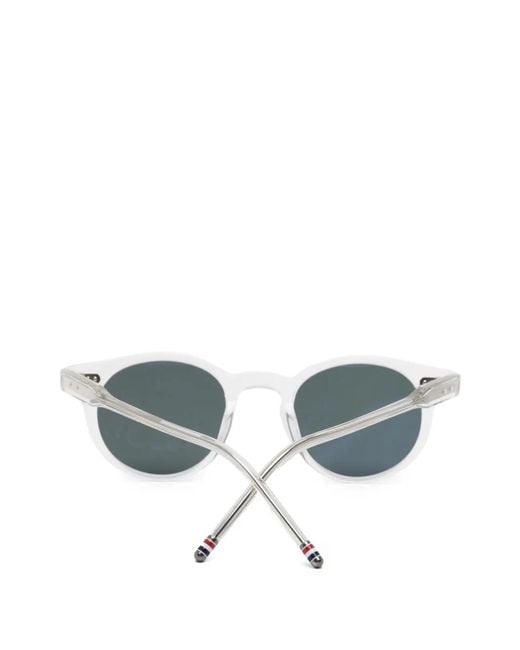 Thom Browne White Round-Frame Sunglasses