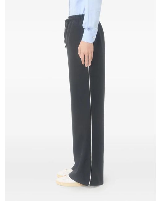 Valentino Garavani Black Vlogo-Patch Drawstring Trousers for men
