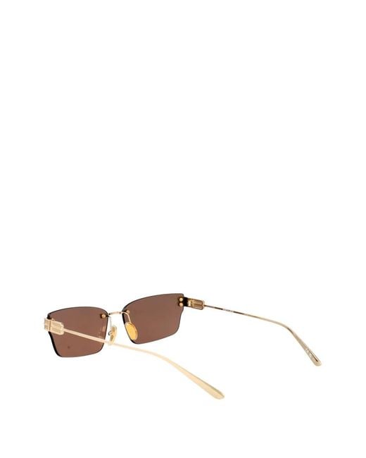 Balenciaga Metallic Rimless Rectangle-Frame Sunglasses