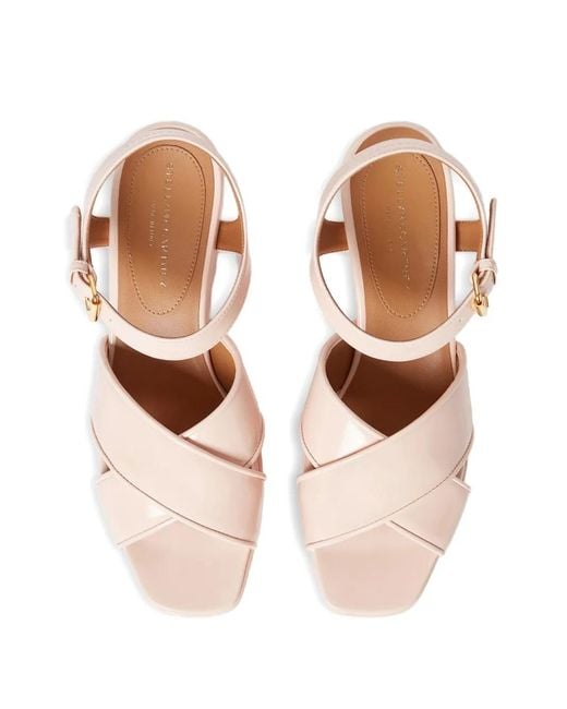 Stella McCartney Pink Criss-Cross Flatform Sandals