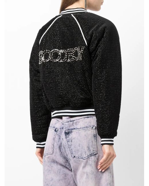 goodboy Black Logo-Embellished Bomber Jacket