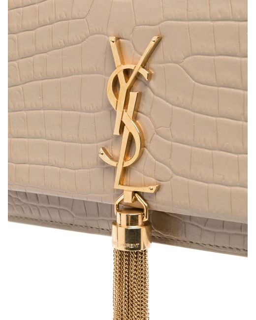 Saint Laurent Natural Small Kate Leather Clutch Bag