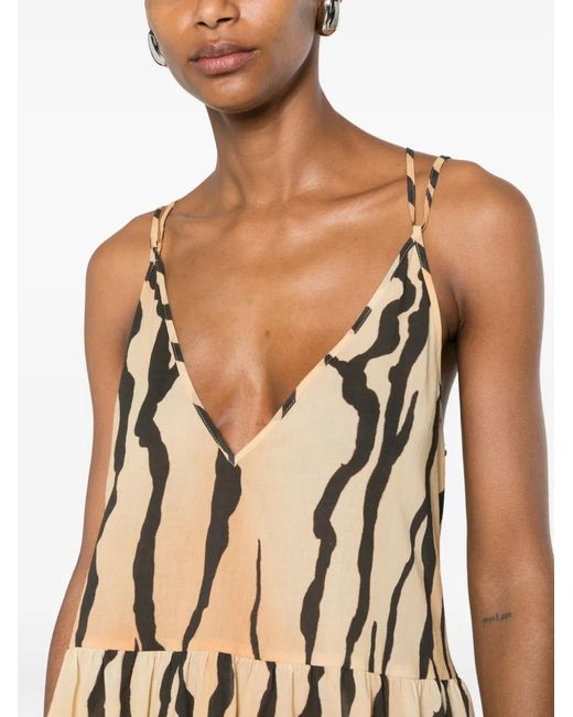 Nanushka White Miley Tiger-Print Blouse