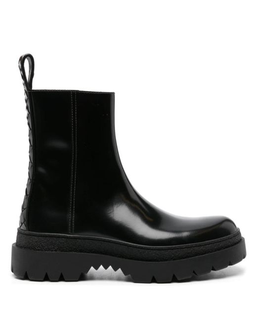 Bottega Veneta Black Highway Leather Ankle Boots - Men's - Calf Leather/rubber/artificial Fur for men