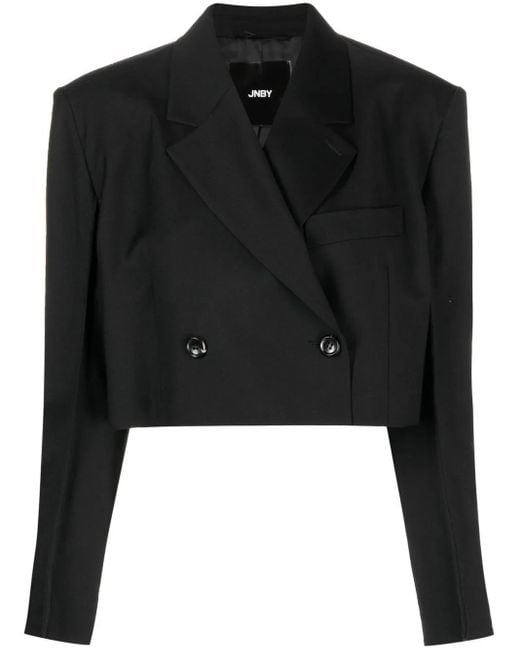 JNBY Black Cropped.Double-Breasted Blazer