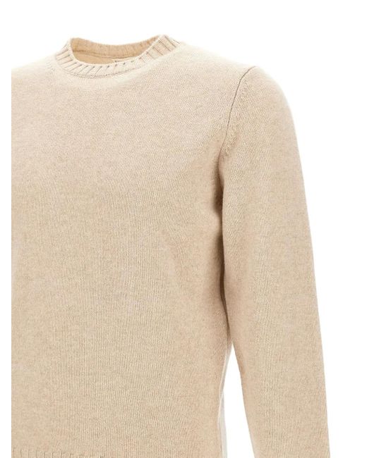 FILIPPO DE LAURENTIIS White Ribbed Crew-Neck Jumper for men