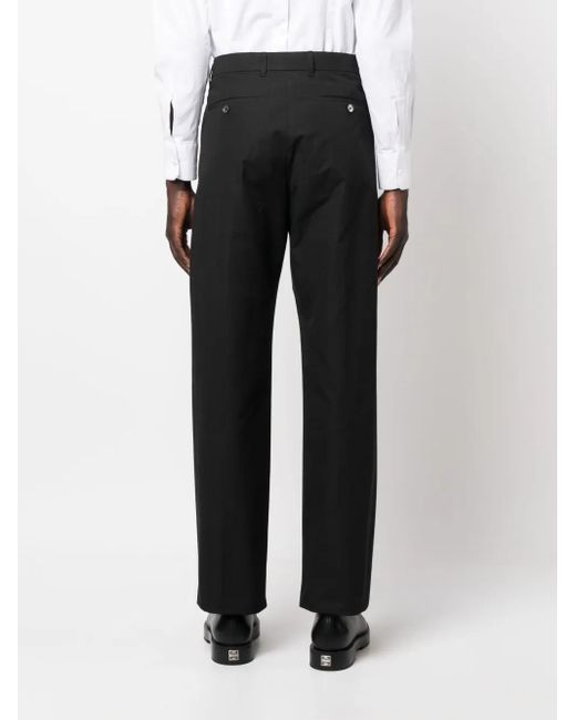 McQueen Black Drawstring-Waist Straight-Leg Trousers for men