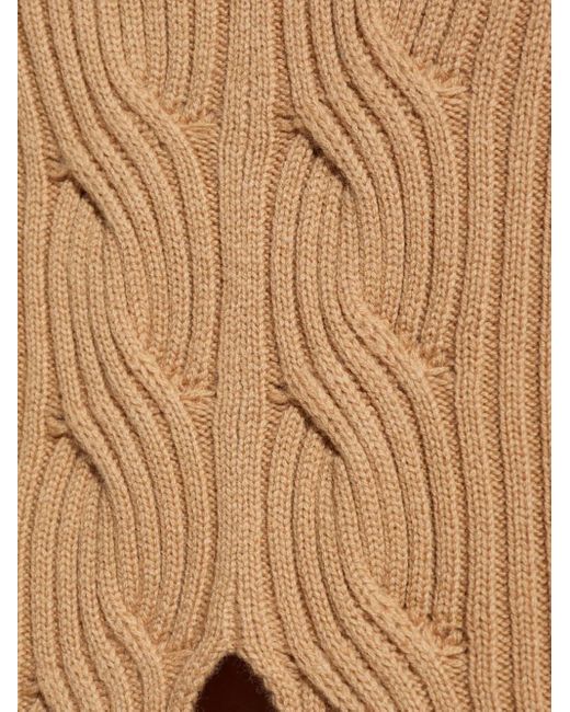 Max Mara Natural Cable-Knit High-Neck Jumper