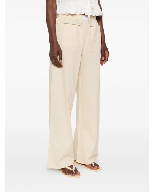 Maison Labiche White Patch-Pockets Trousers