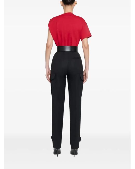 McQueen Black High-Waisted Wool Trousers