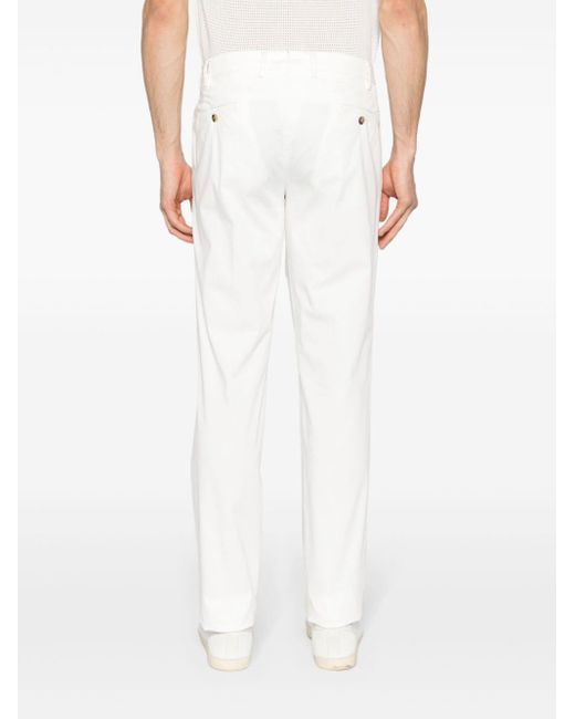 Pantalones chinos de talle medio Lardini de hombre de color White