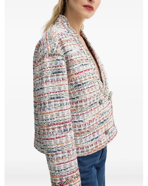 Munthe White Tweed Double-Breasted Top
