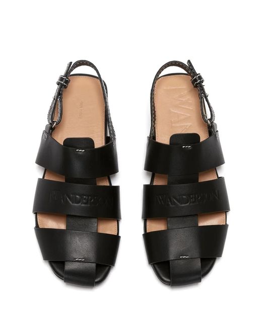 J.W. Anderson Black Fisherman Sandal Shoes