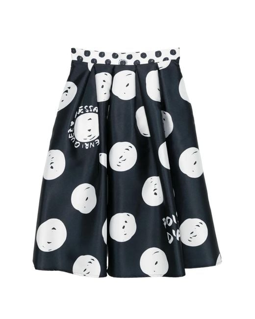 ALESSANDRO ENRIQUEZ White Polka Dot Print Skirt