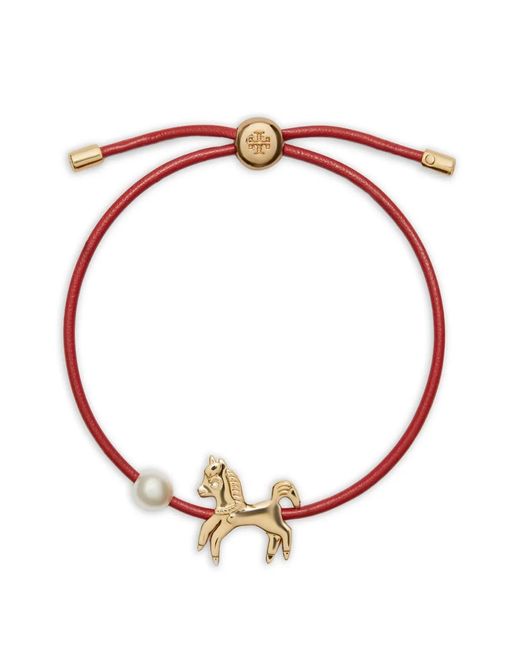 Tory Burch Metallic Curiosity Horse-Slider Bracelet
