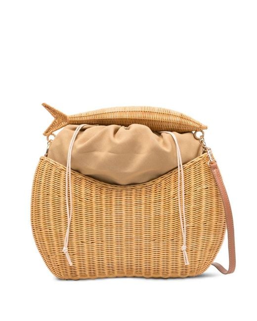 Serpui Natural Fish Wicker Tote Bag