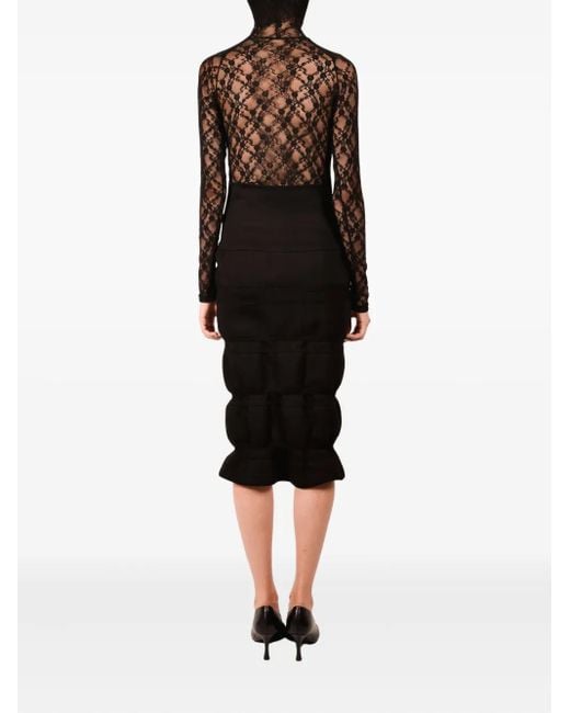 Ioana Ciolacu Black Tiered Pencil Skirt