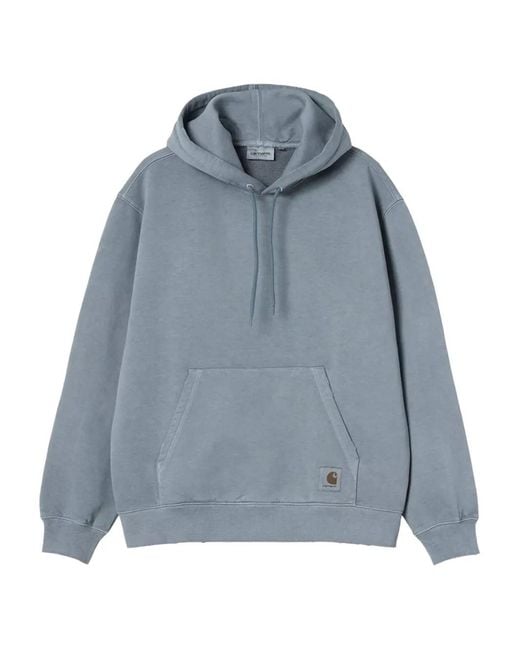 Carhartt Blue Logo Cotton Hoodie for men