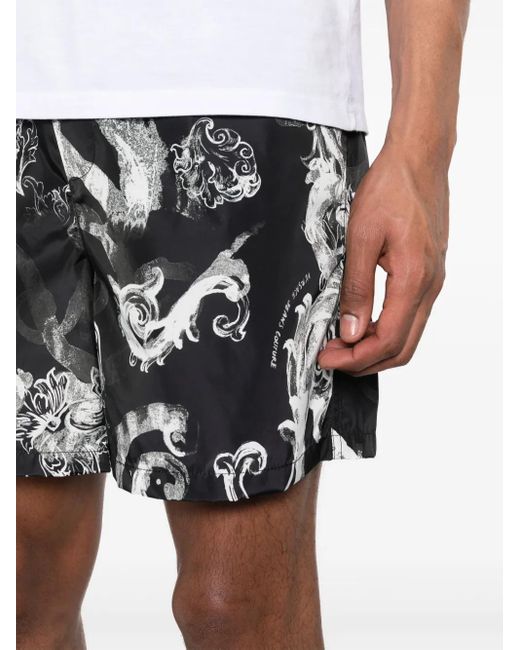Versace Jeans Couture Aquarel Shorts in het Black voor heren