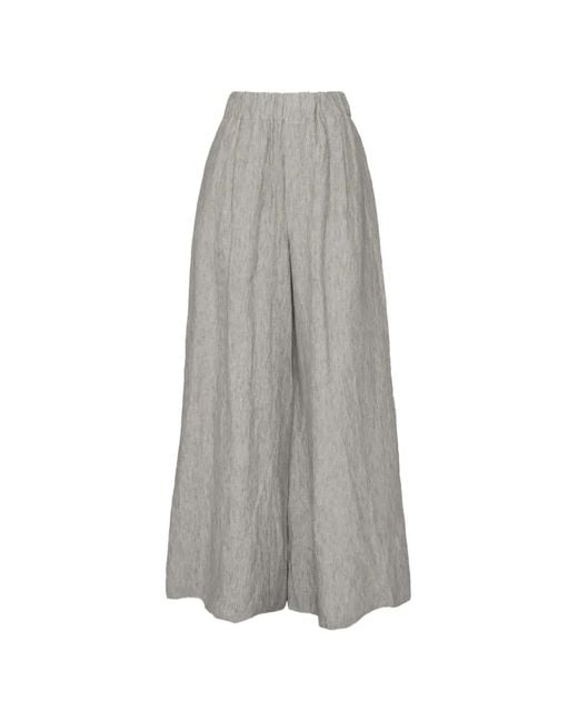 Phisique Du Role Gray Linen Palazzo Pants