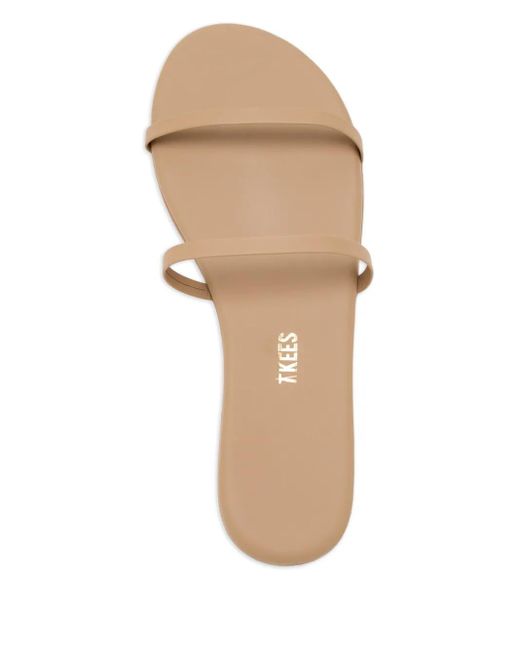 TKEES Brown Double-Strap Flat Sandals