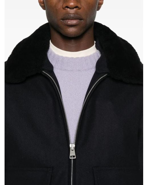 Sandro Black Zip-Up Bomber Jacket for men