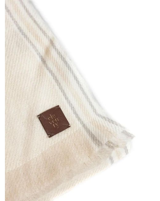 Eleventy Natural Fringe-Trim Wool-Silk Scarf for men