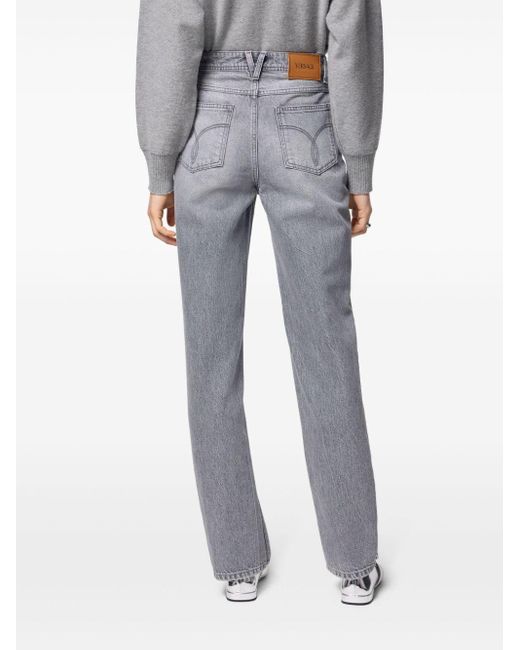 Versace High Waist Straight Jeans in het Gray