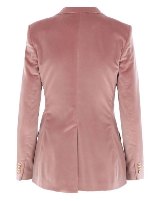 Tagliatore Pink Velvet Double-Breasted Jacket