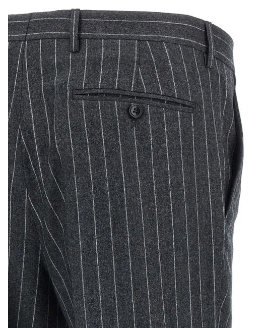 Tagliatore Gray Pinstripe-Pattern Wool Suit for men