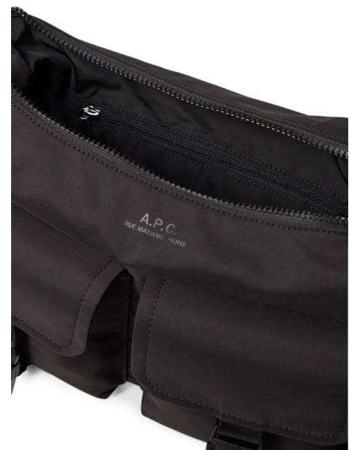 A.P.C. Black Buckle-Fastening Pocket Messenger Bag for men