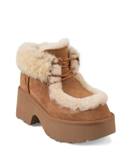 Ugg Brown Esmee Platform Lace-Up Boots