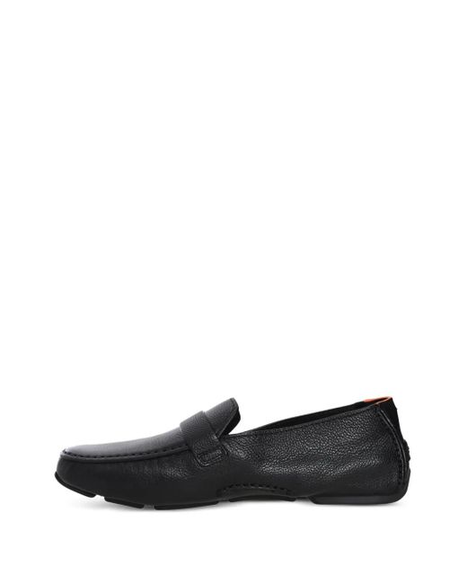 Santoni Black Hamel Loafers for men